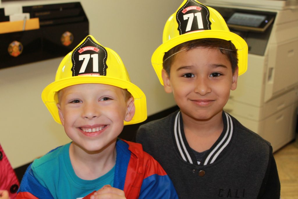 Kids at the fire station