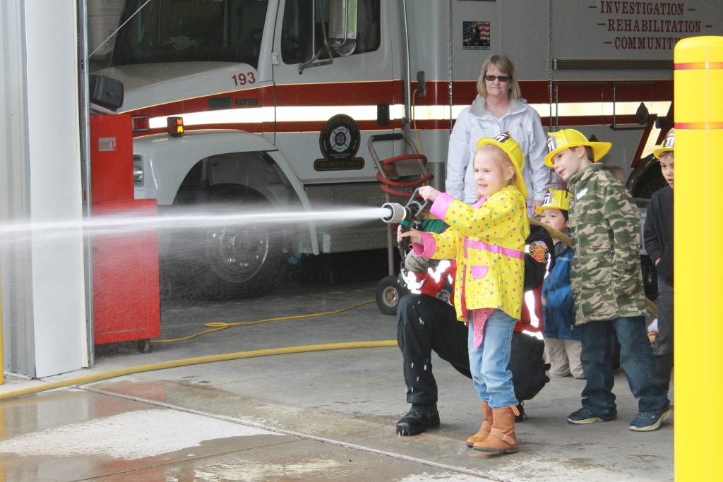 Kids at the fire station